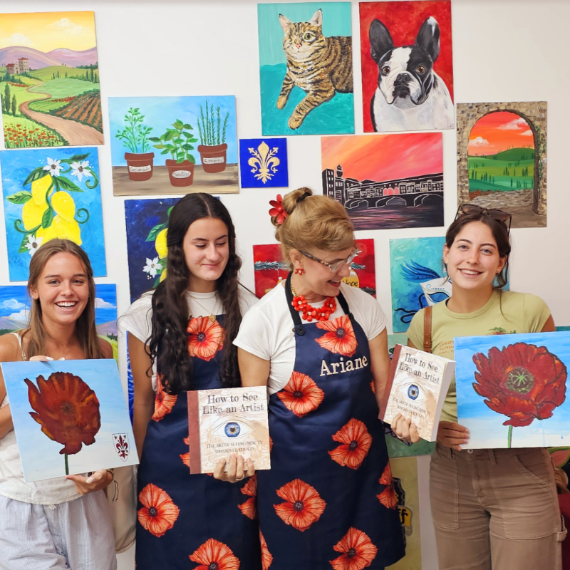  Ariane with students in Florence, Italy workshop 