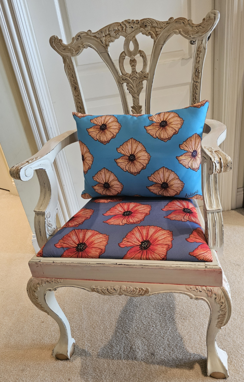  Ariane's poppies on vintage chair 